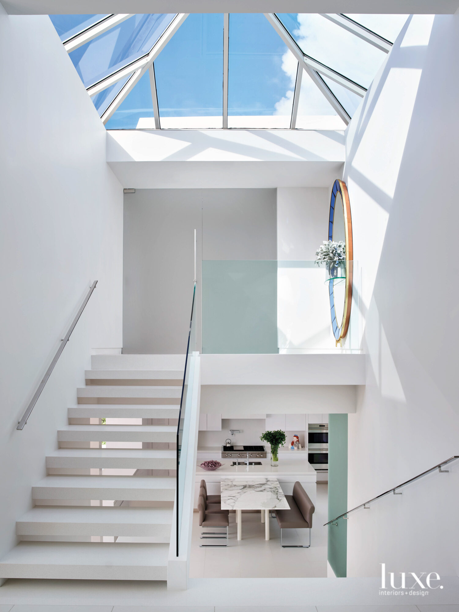 split level entry in a modernist house