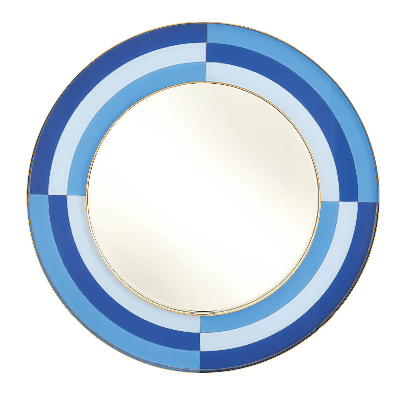 blue round mirror