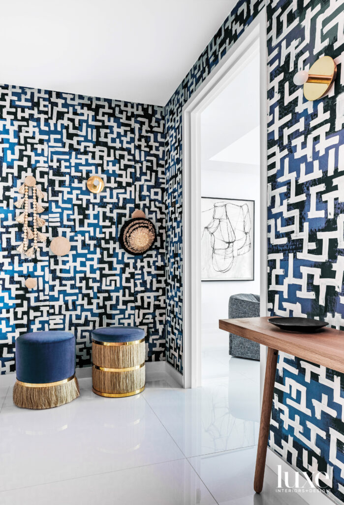 This Miami Beach Escape Mimics A Chic, Sophisticated Hotel entry with ...