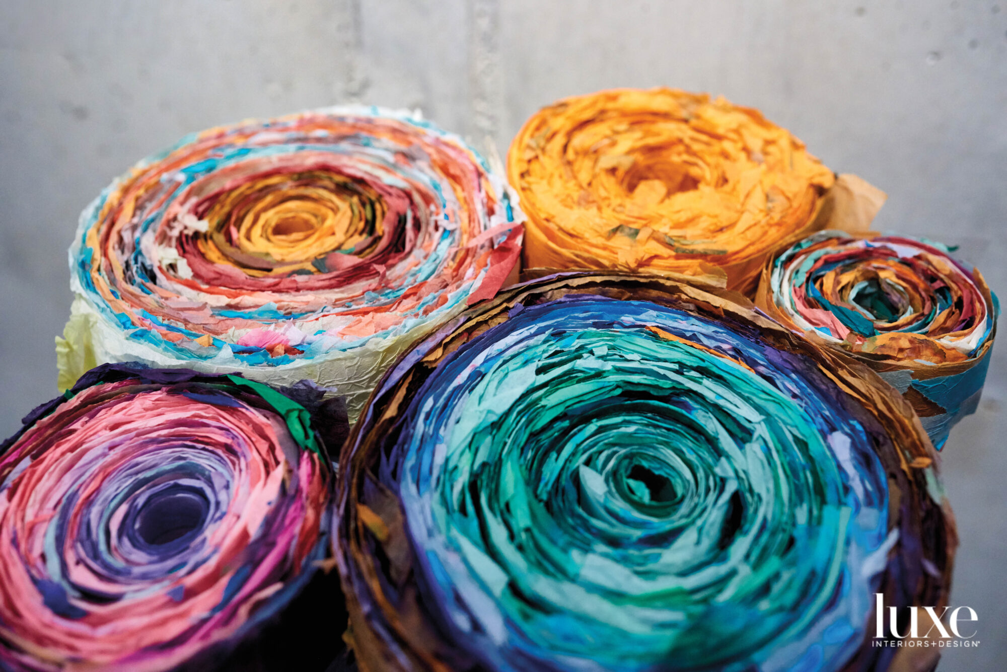 Colorful paper spirals