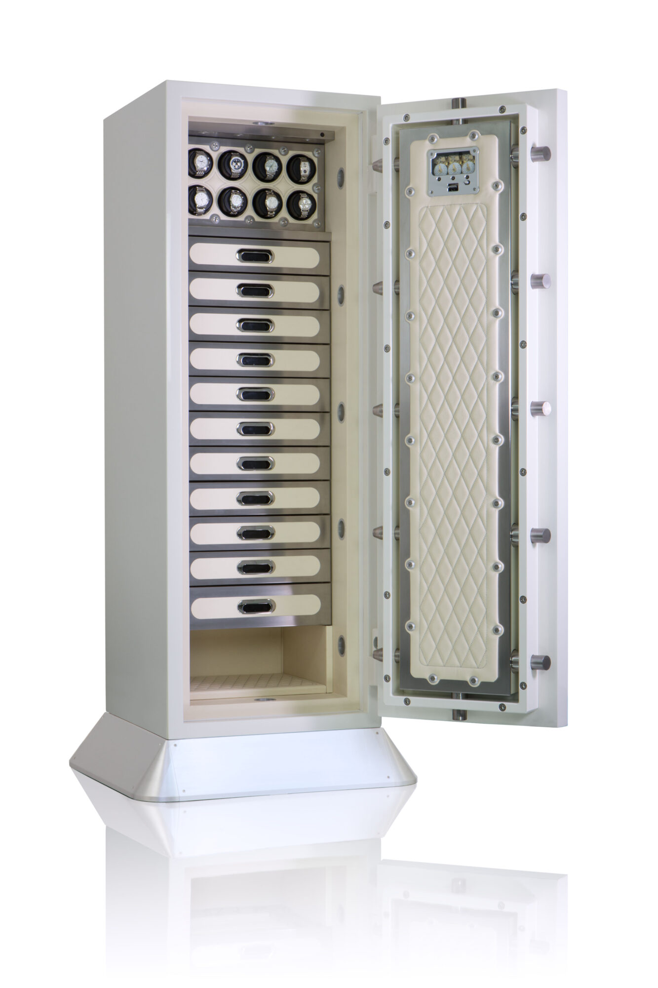 tall cream safe with jewelry drawers