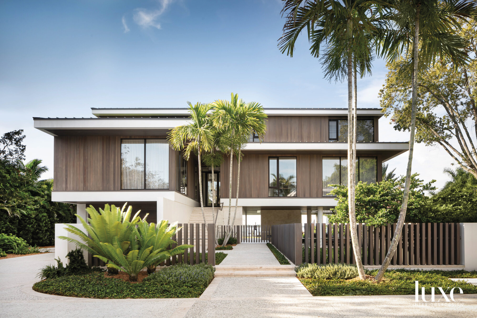 Exterior of bayfront home with...
