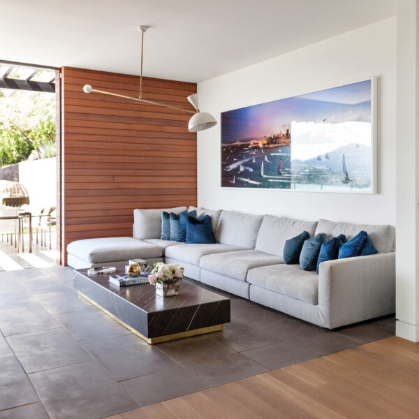 Step Inside This Serene California Sanctuary With Touches Of Drama modern sofa media room