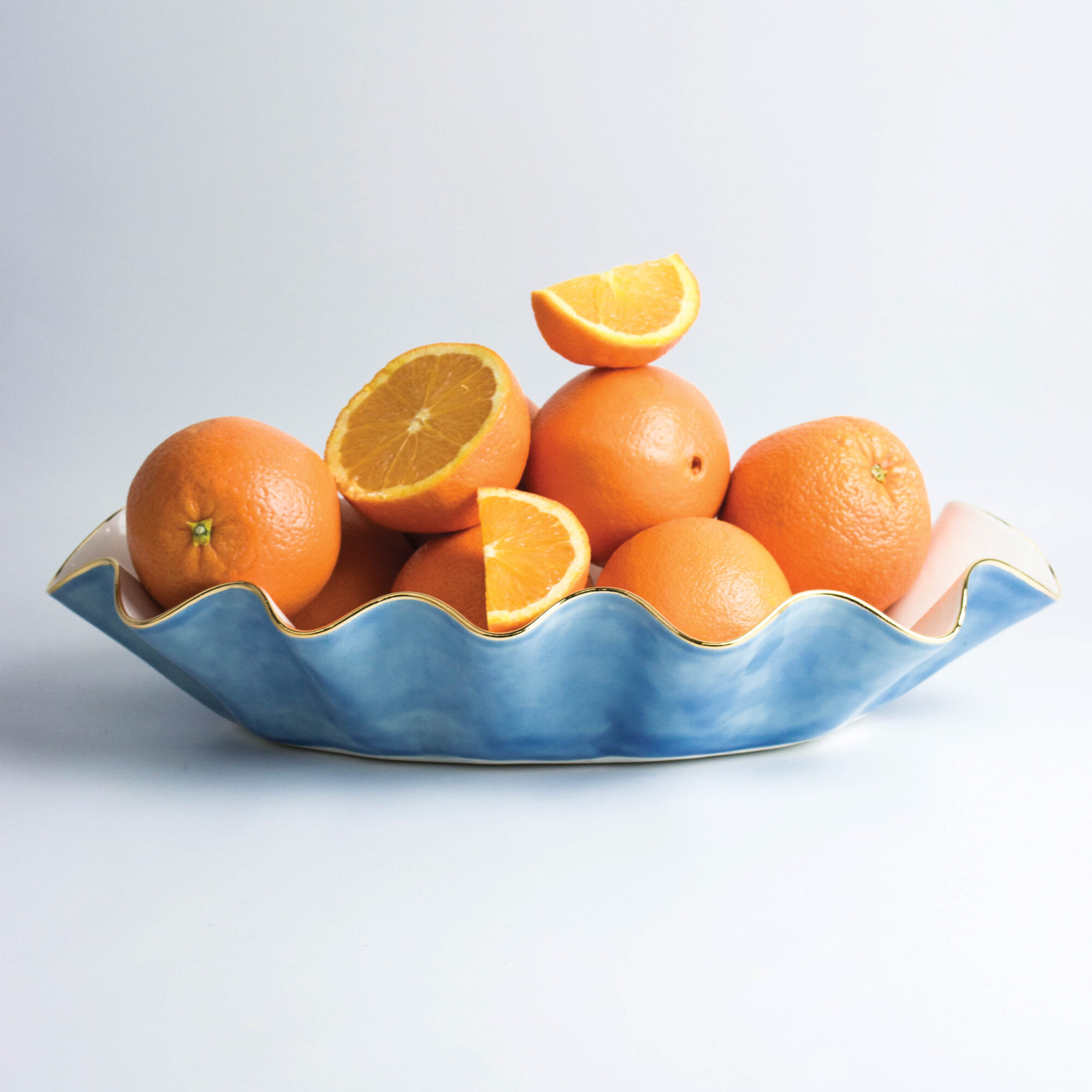 wavy bowl with oranges
