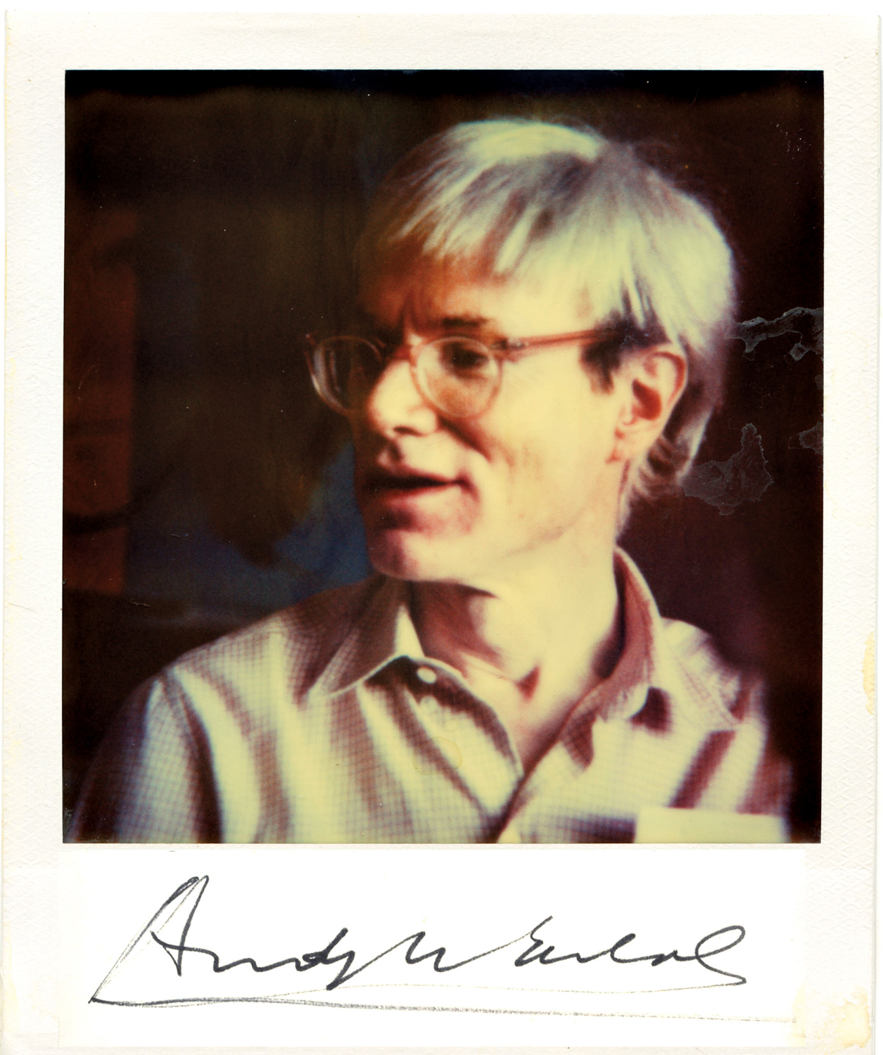 Polaroid portrait of Andy Warhol