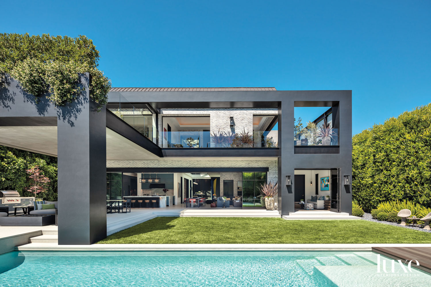 Exterior of modern house with...