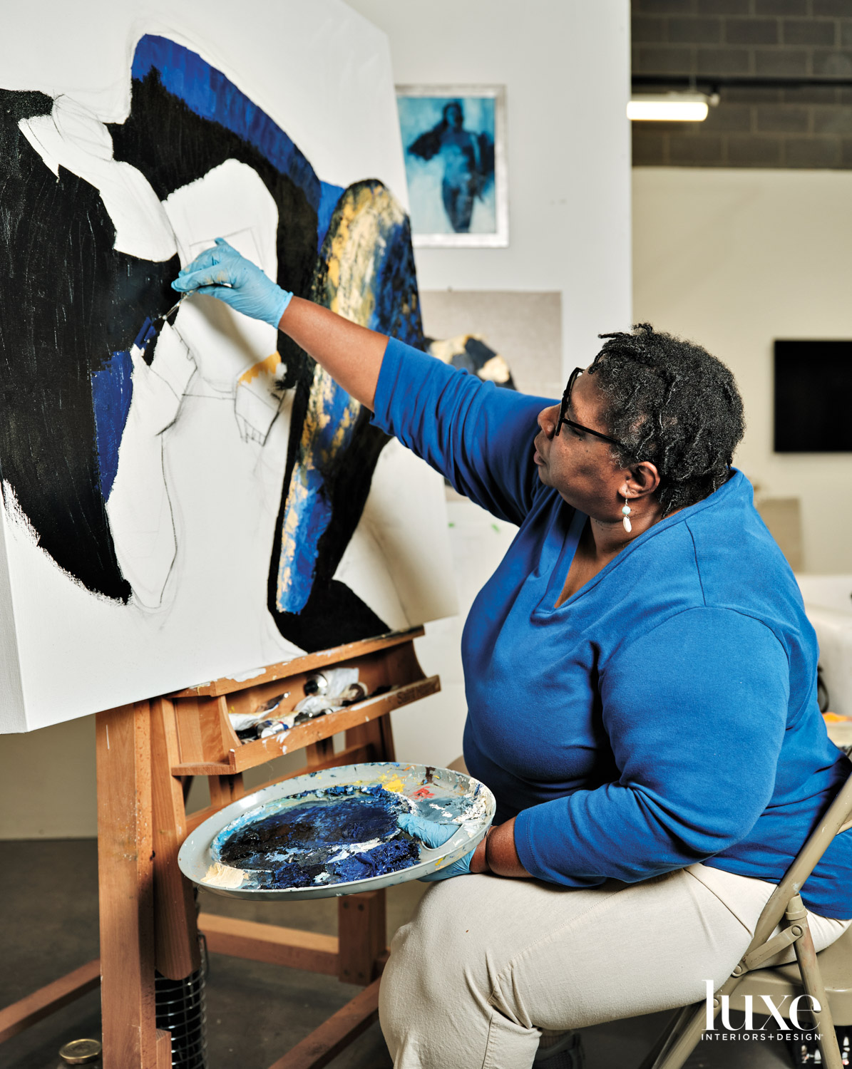Artist Rochelle Johnson in her studio