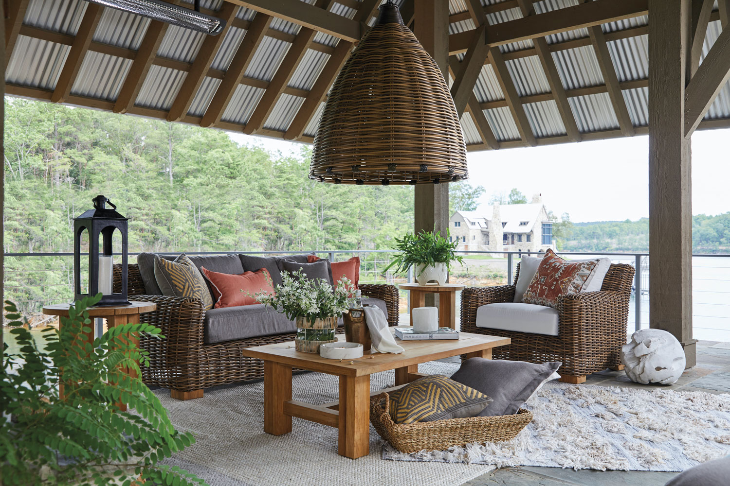 product image with outdoor furnishings in waterfront setting