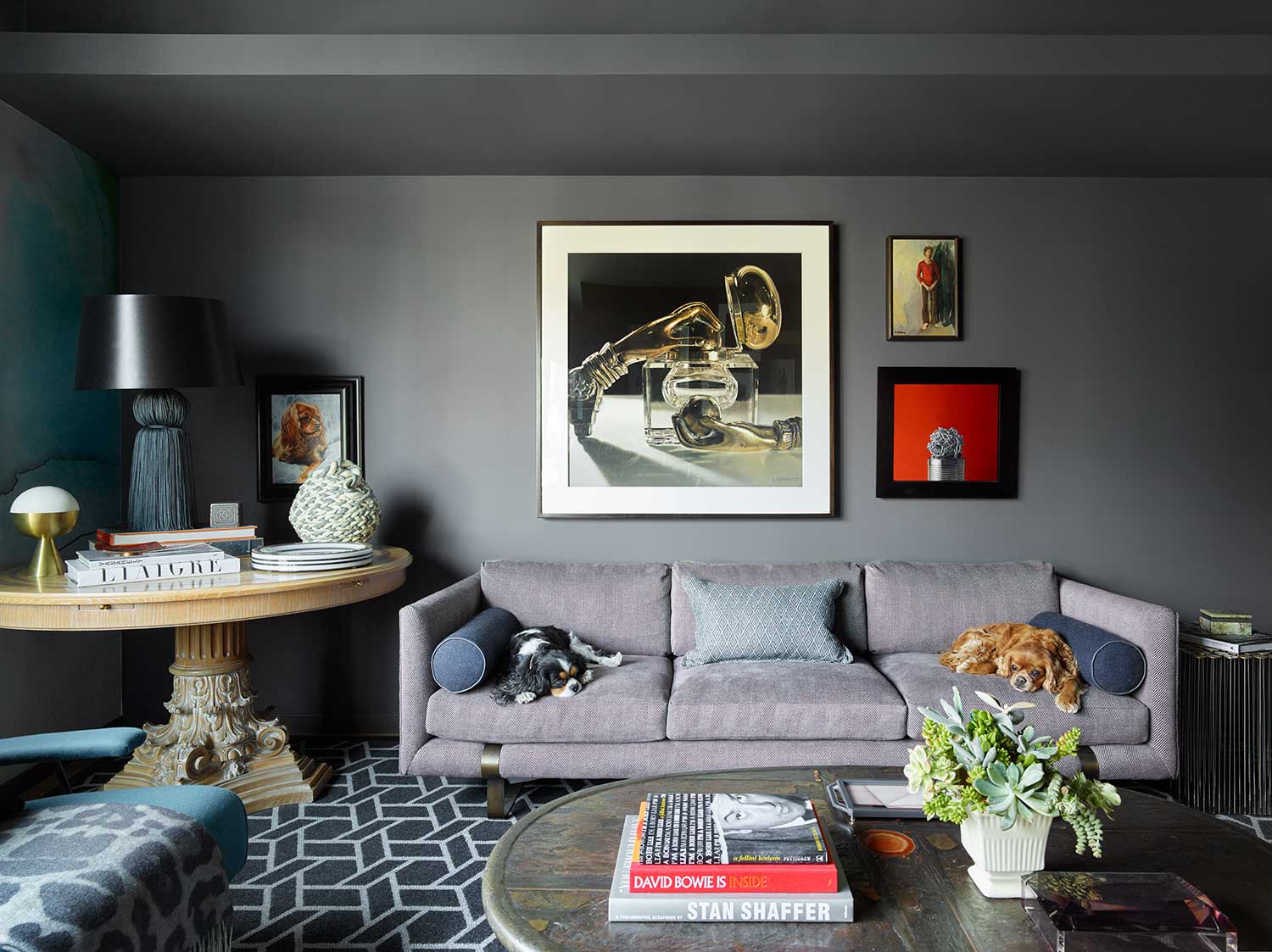 dark gray living room