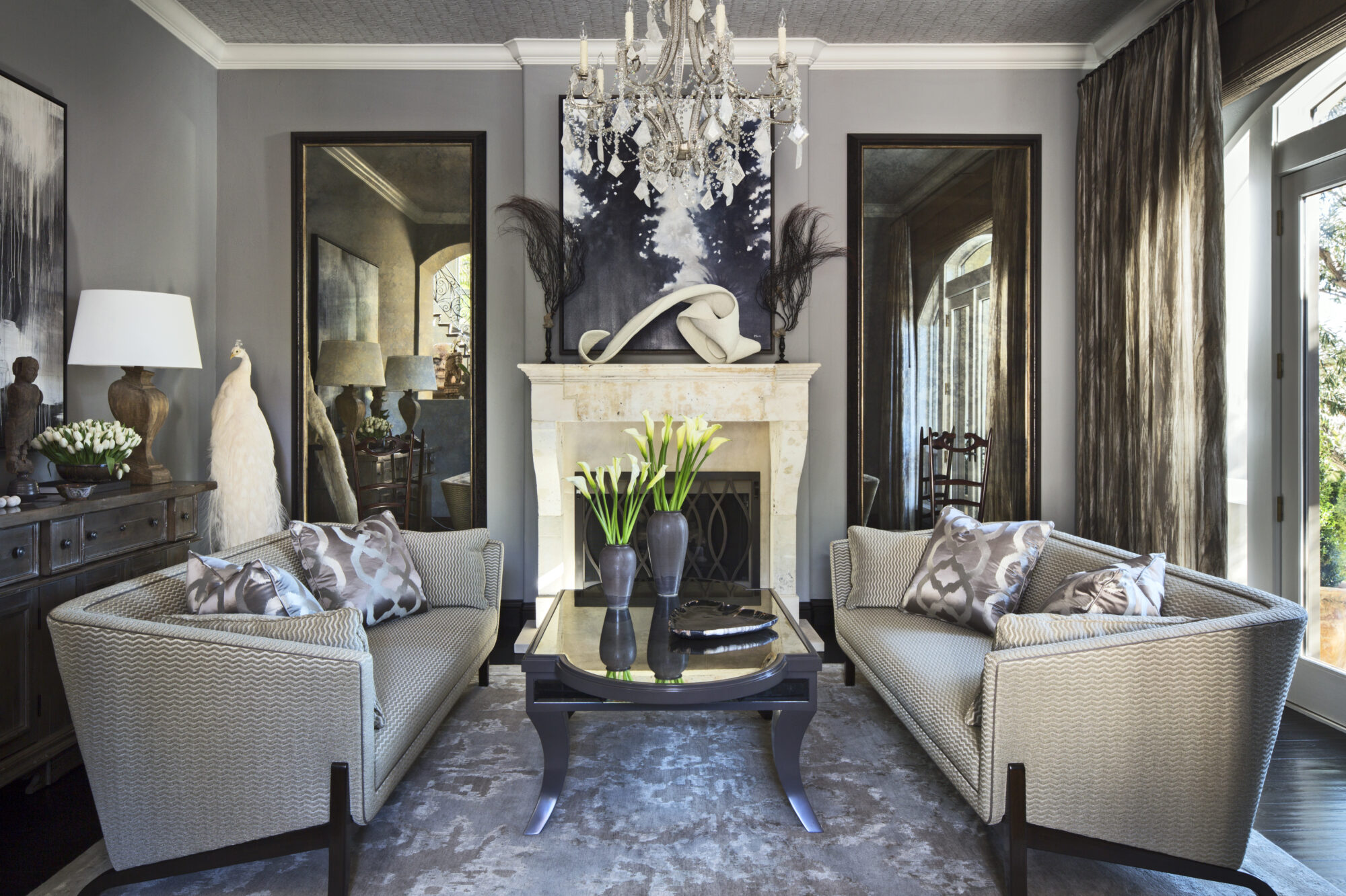 formal living room in manor house gray by farrow & bal