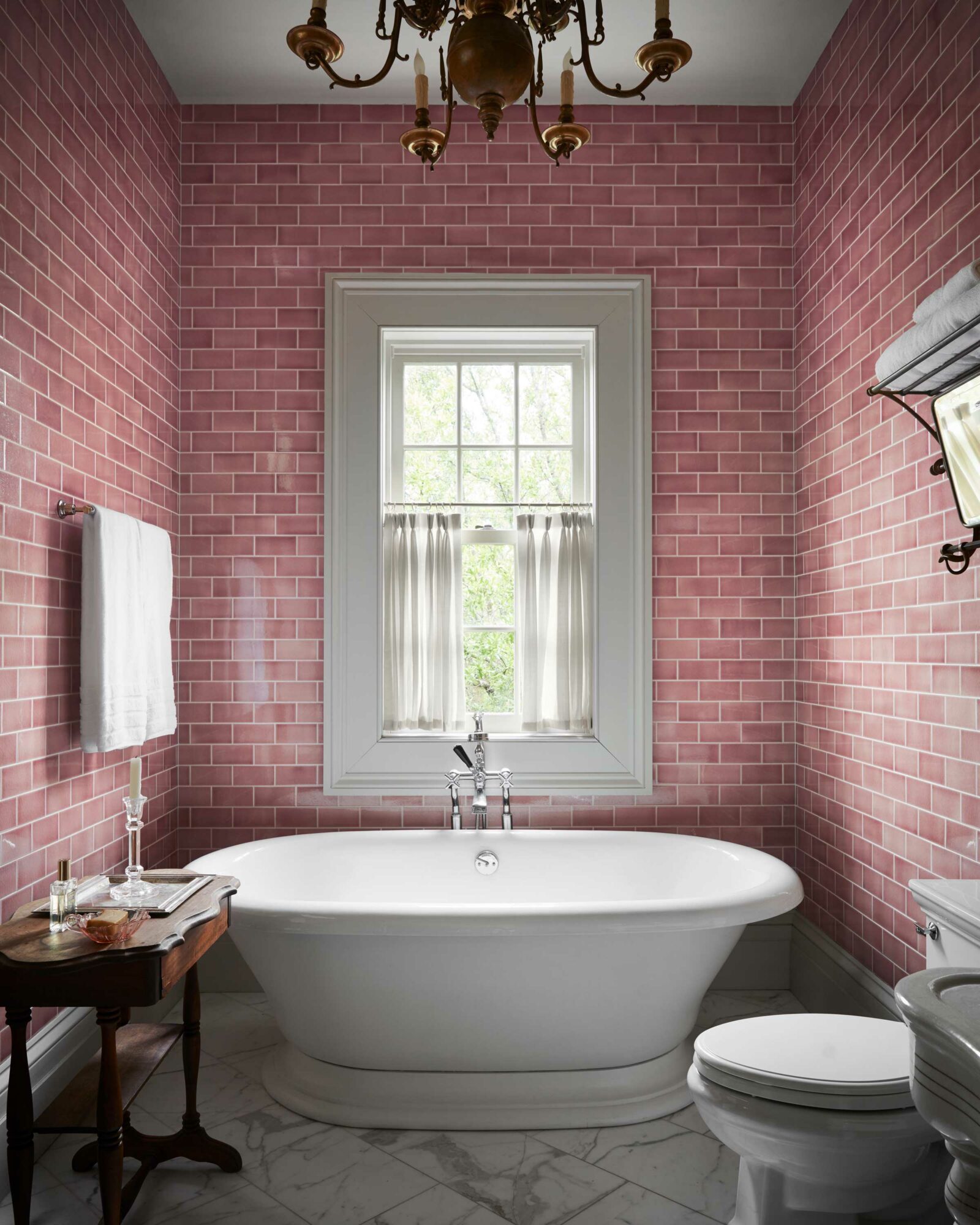 shawn henderson pink bathroom with soaking tub