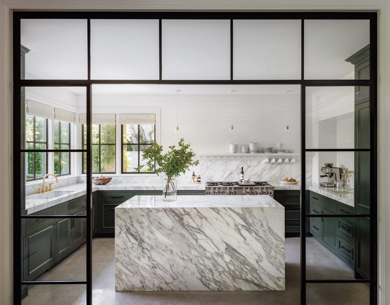 modern minimalist kitchen with calacatta...