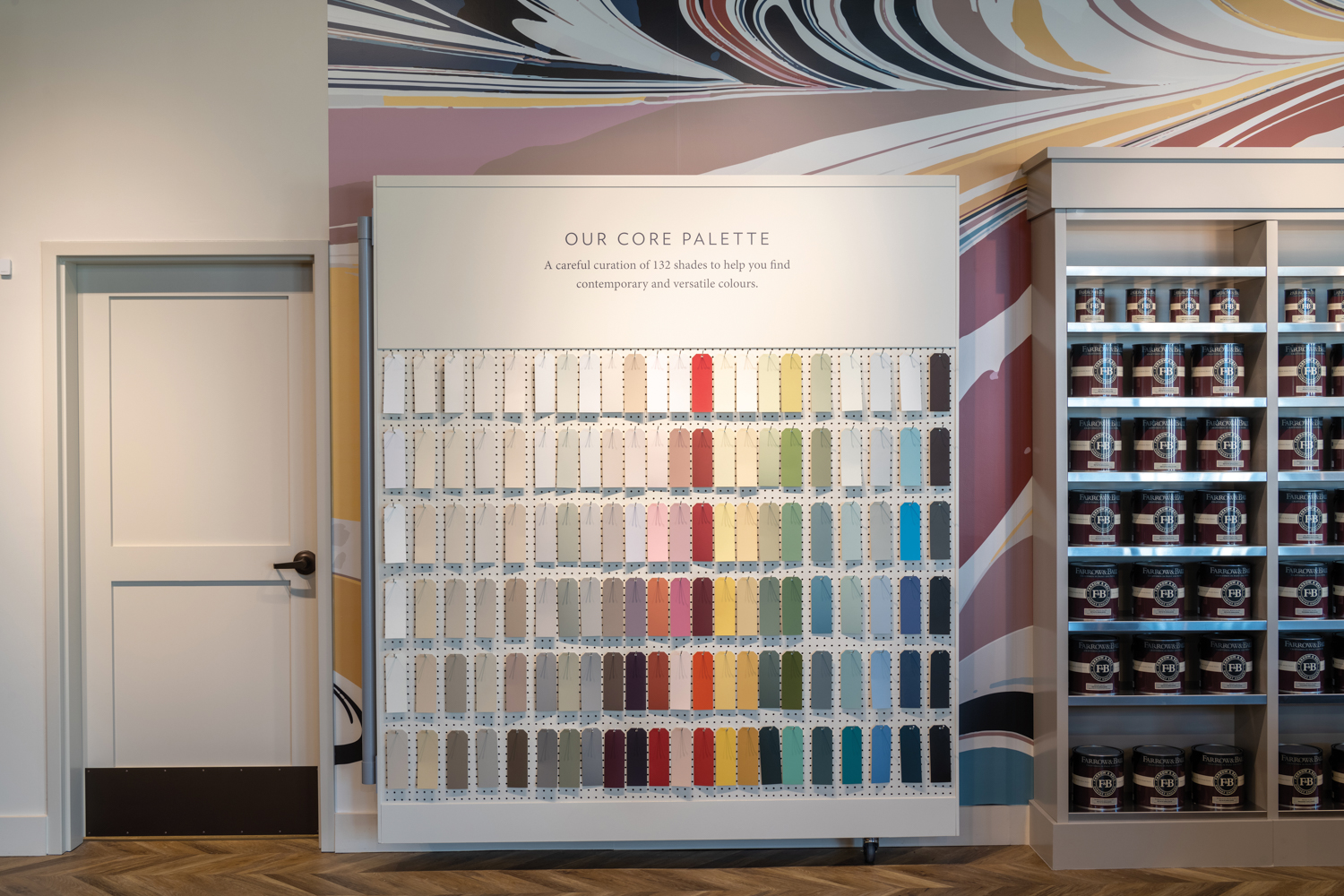 wall of paint swatches