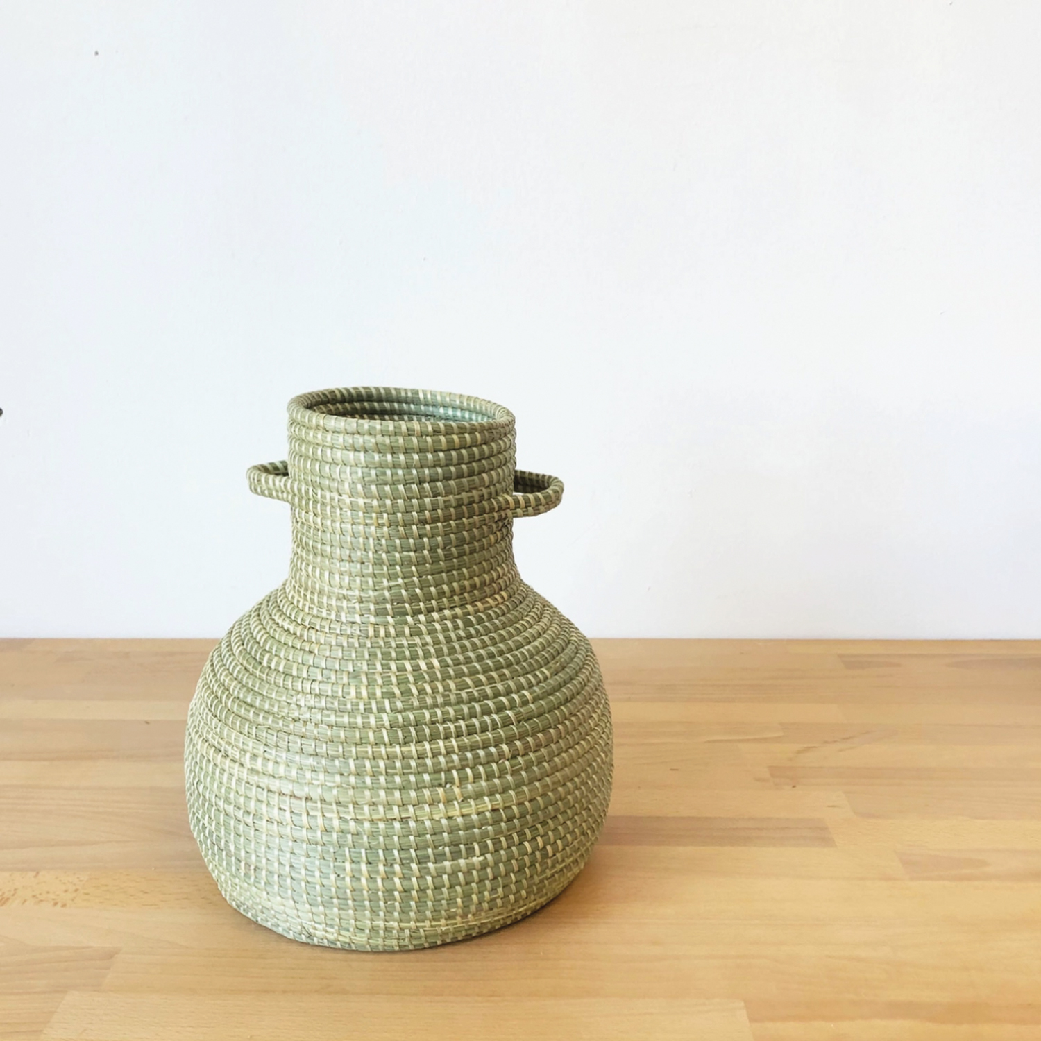 light green hand-woven Amsha basket