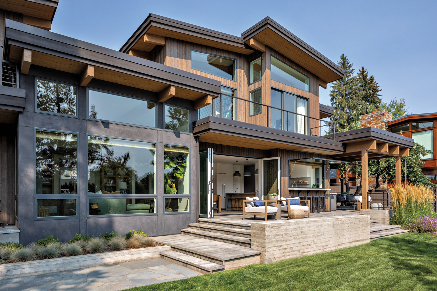 modern home exterior features set...
