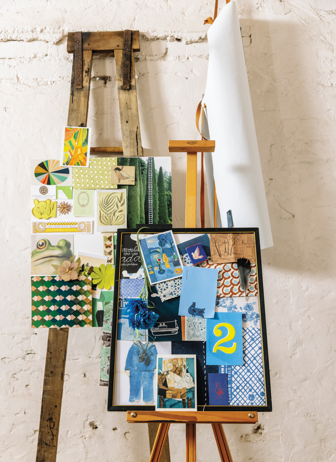 collage inspiration on easels