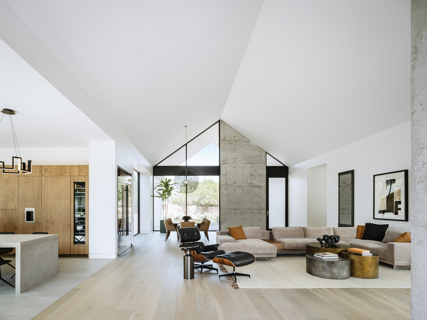 A minimalist living room with...
