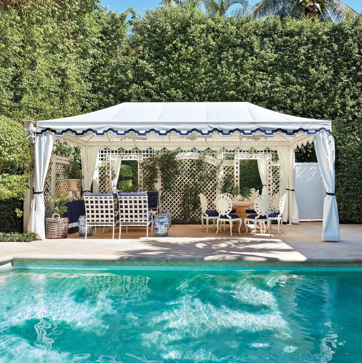 white outdoor awning containing dining...