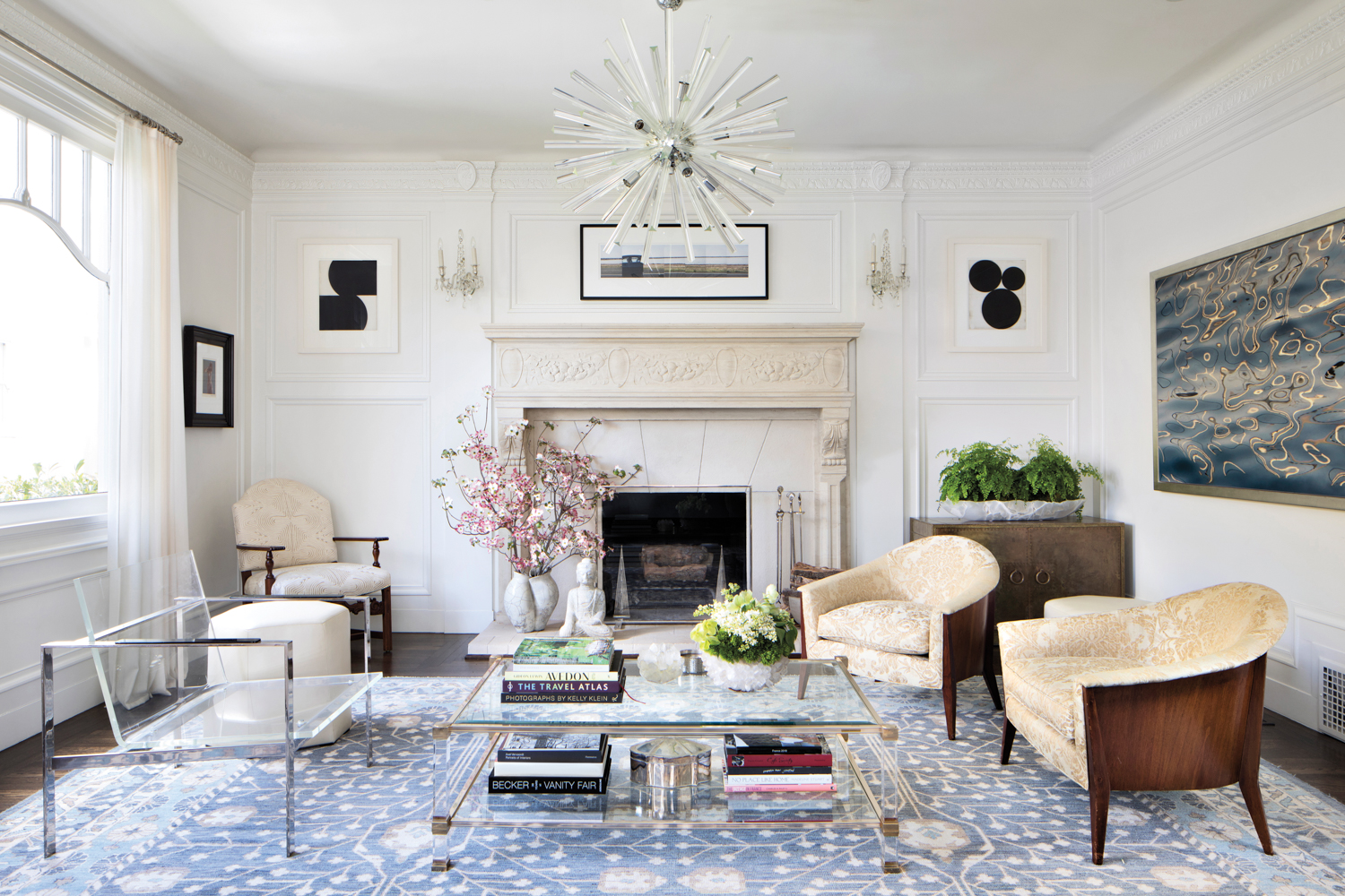 A living room features an...