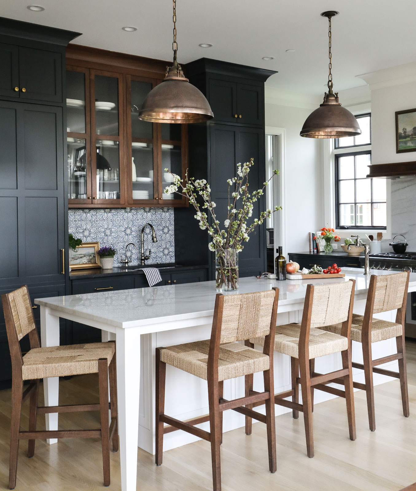 2022 kitchen designs warm kitchen with wood glass cabinets