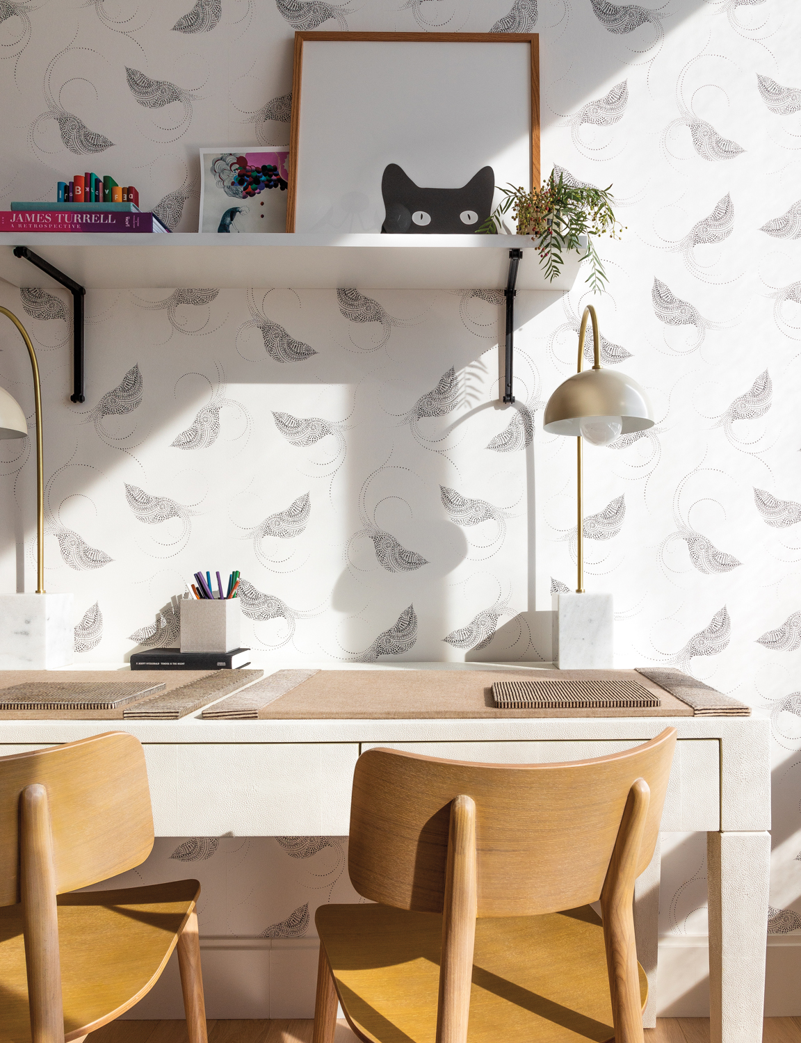 A wallpaper has a bird...