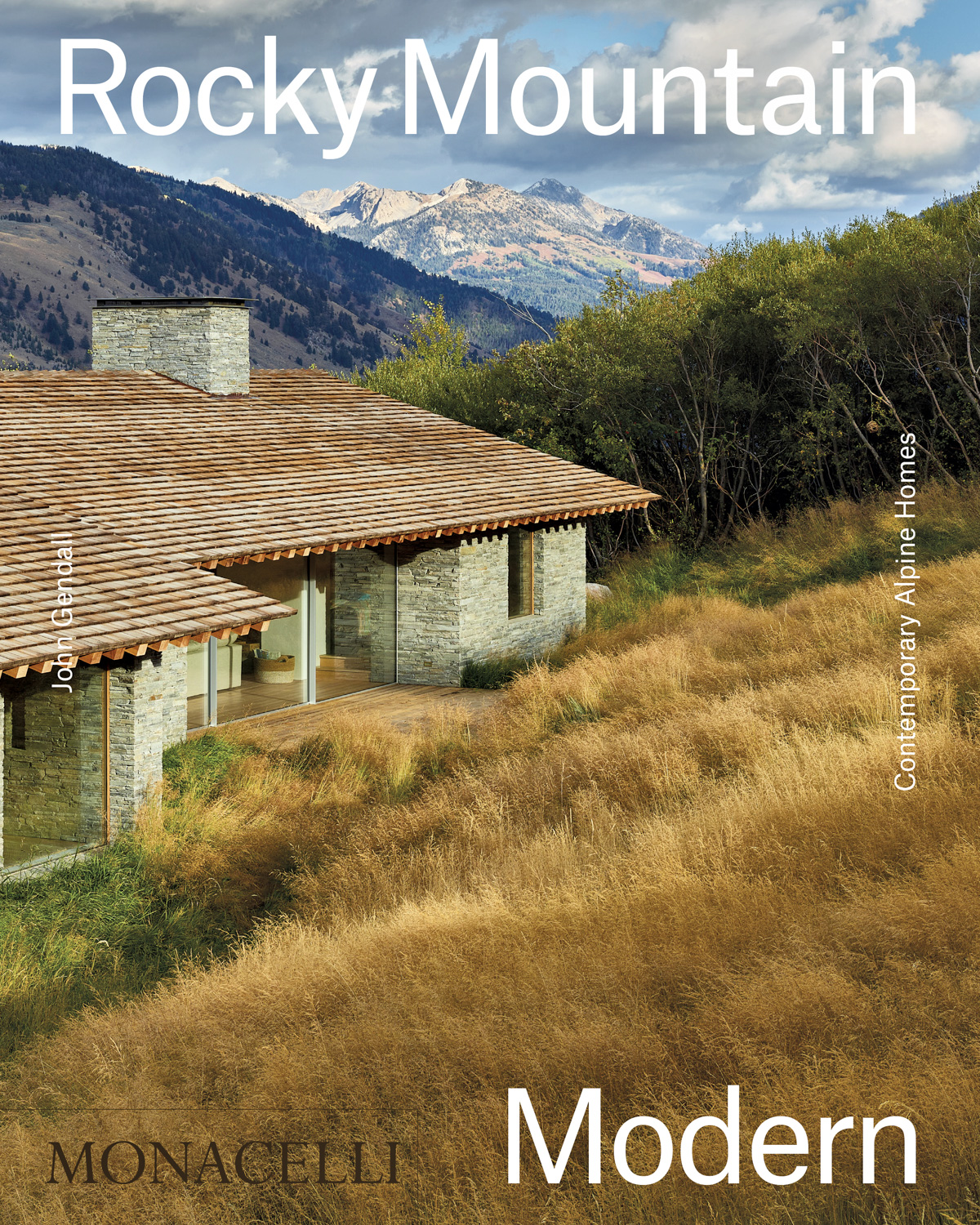 Cover of Rocky Mountain Modern book featuring a home in a field with mountain views