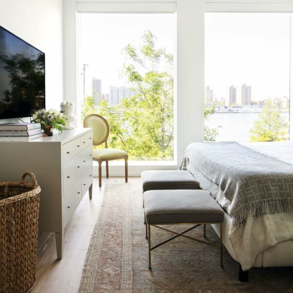Bedroom rug designed by Emily Frantz Designs.