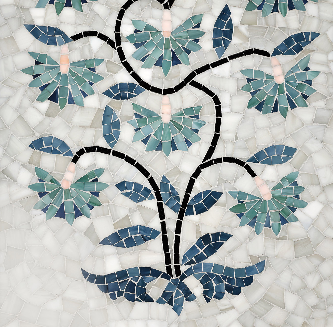 martyn lawrence bullard ann sacks mosaic tile in blue and teal