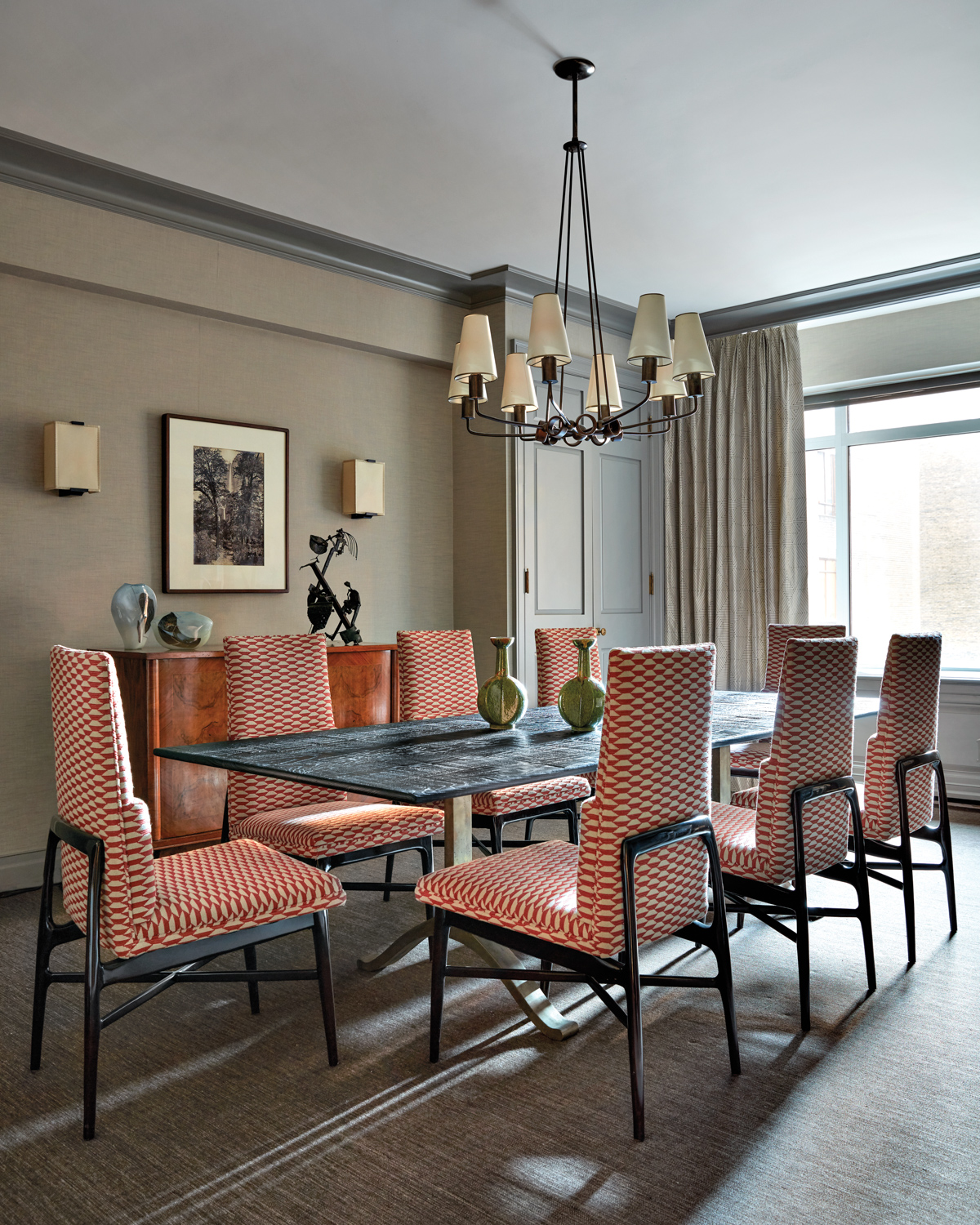 dining room orange chairs