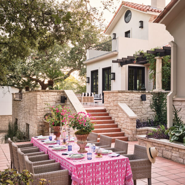 breezy patio with dining table and chairs