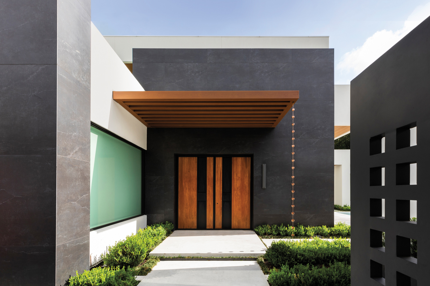 front entrance to a contemporary home
