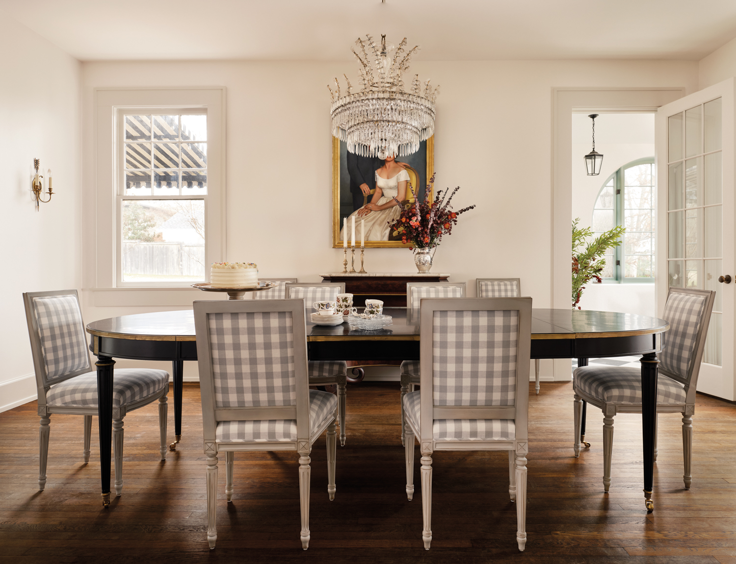 dining room featuring a large...