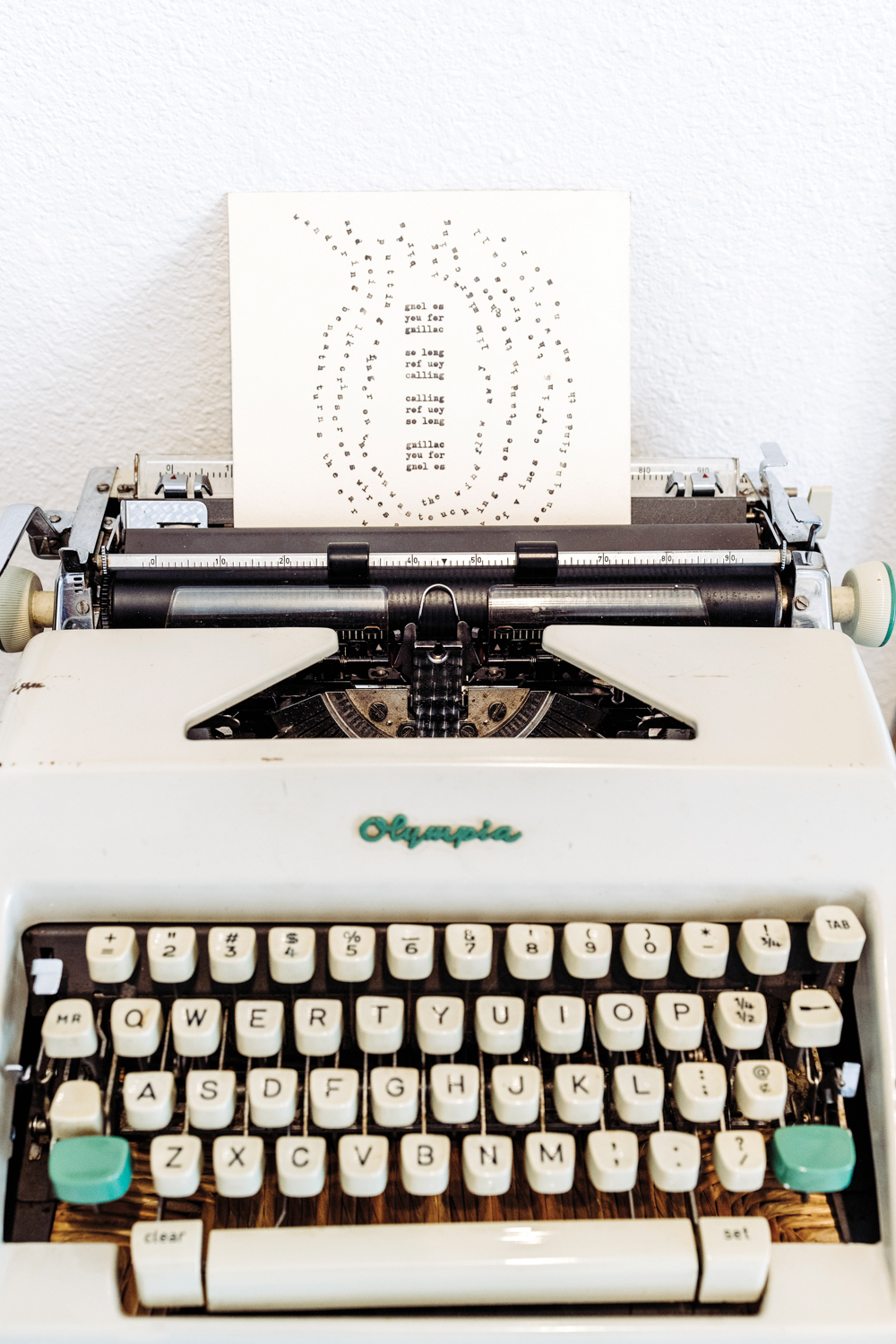 white typewriter
