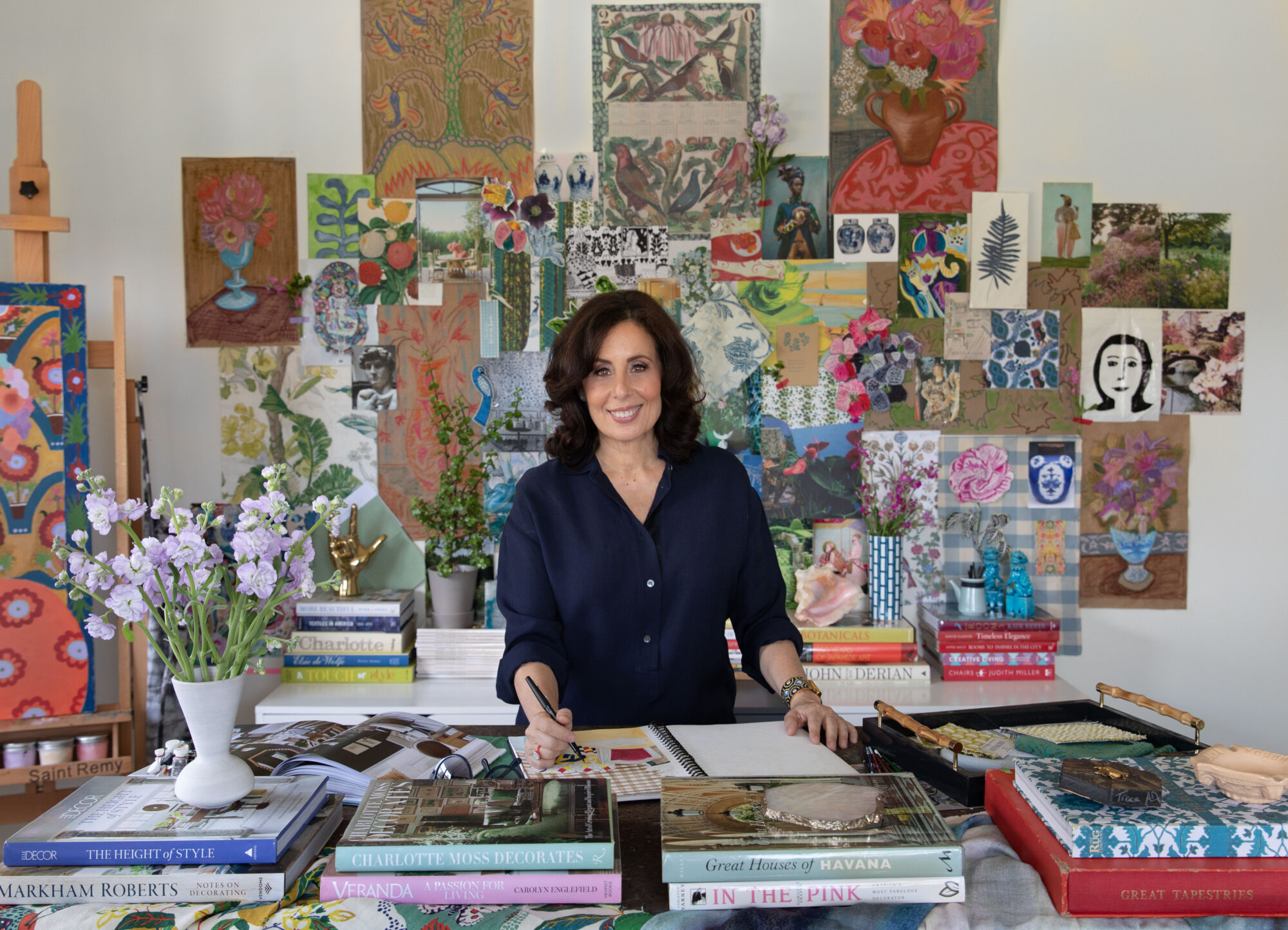 pamela jaccarino editor in chief luxe magazine in her studio