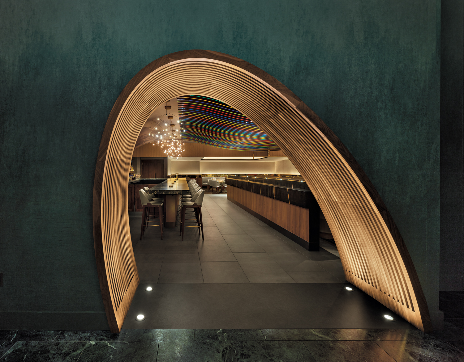 curved archway inside restaurant 53