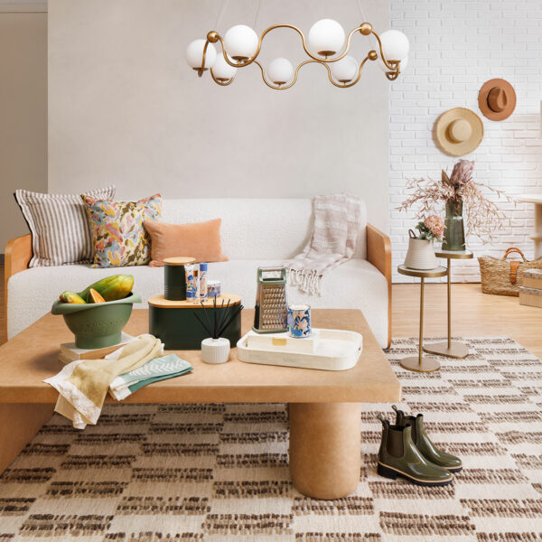 midcentury-inspired living room with tans, browns and white representing americasmart