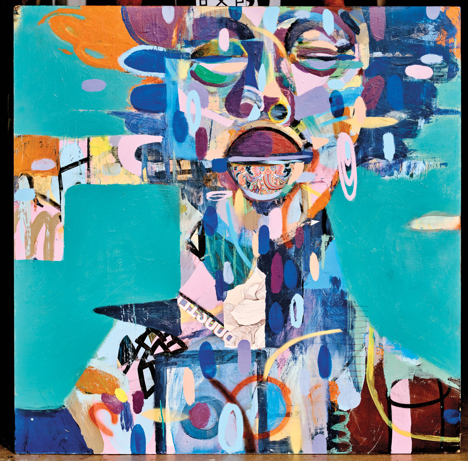 An artwork by Michael Gadlin representing a portrait in an abstract style.
