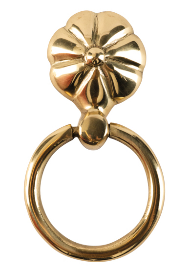 brass poppy ring pull door knob