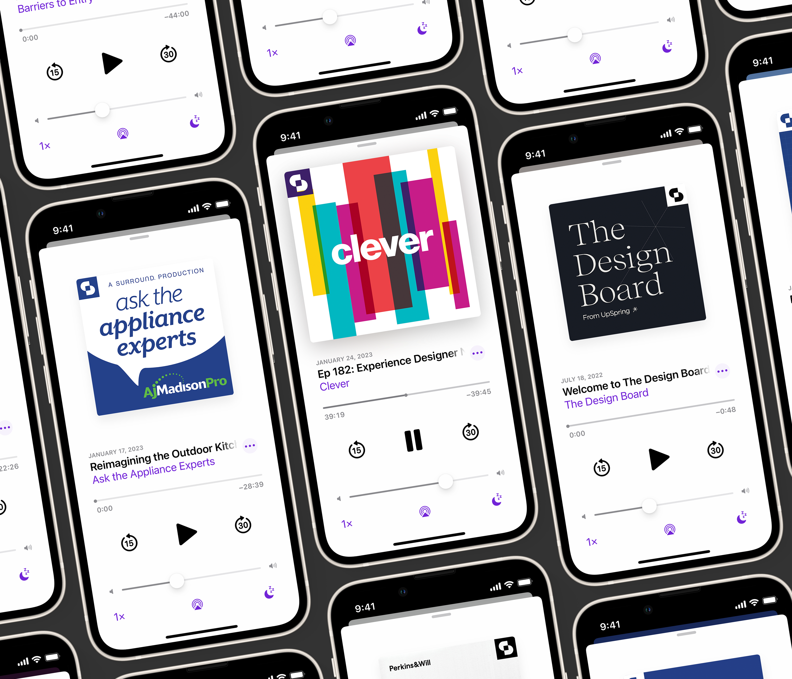 clever and more surround design podcasts on phones