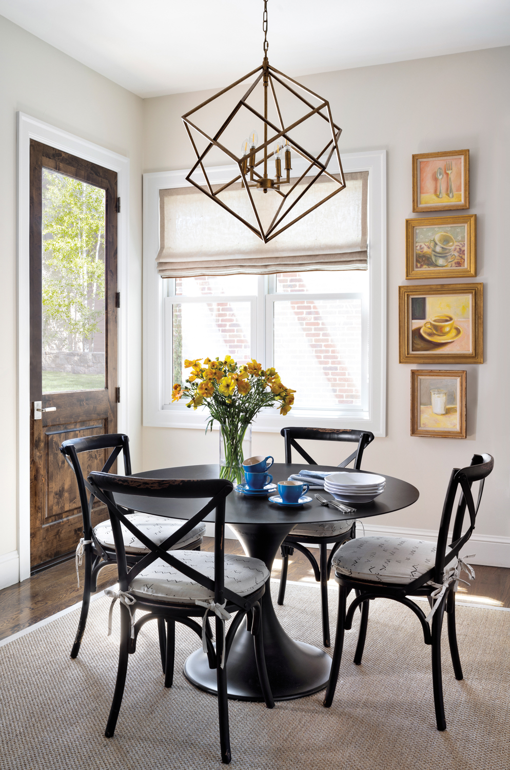dining nook with round table...