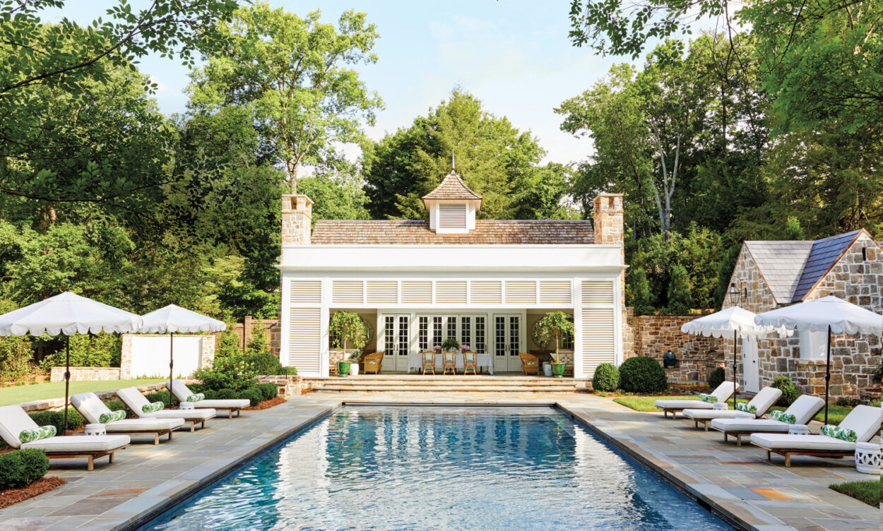 exterior of a haute pool house