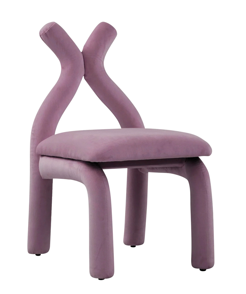 curvaceous rose pink chair