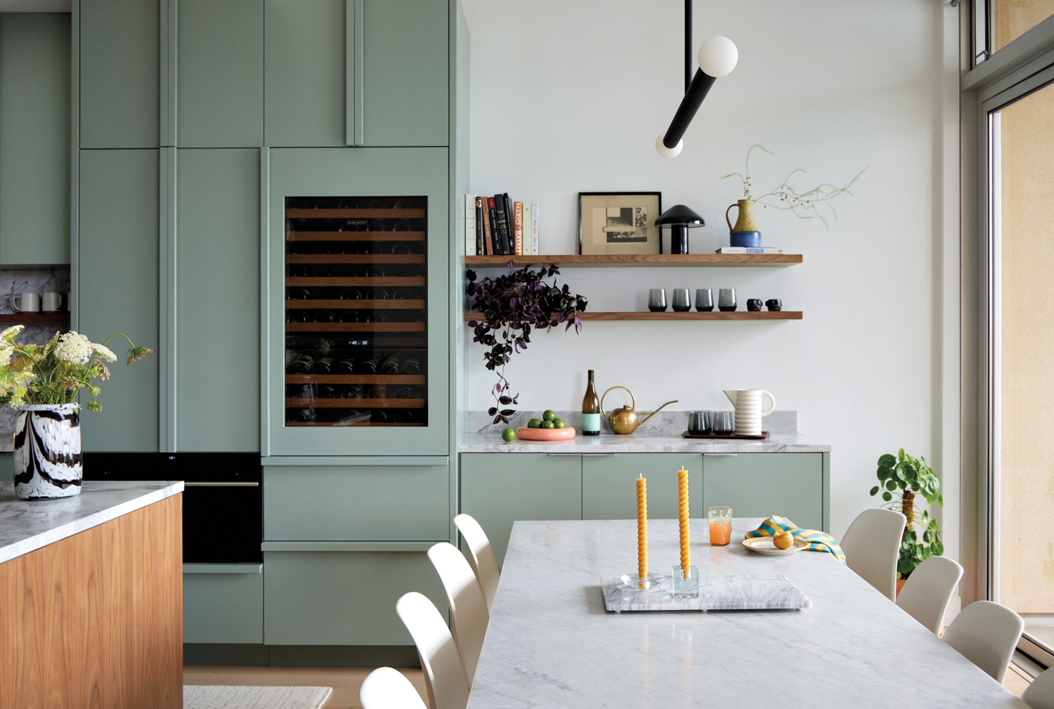 light green and airy kitchen