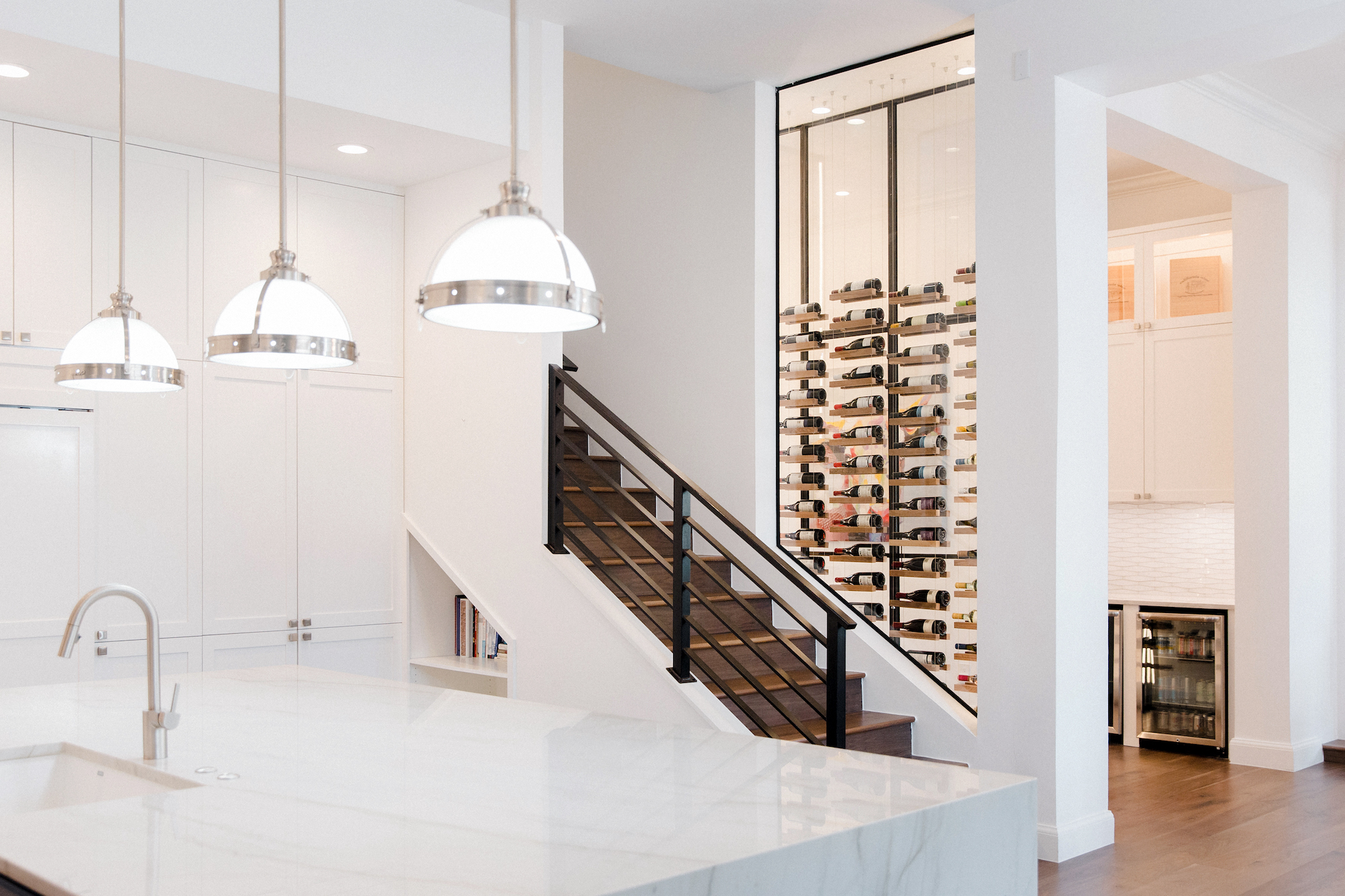 wine cellar off modern staircase