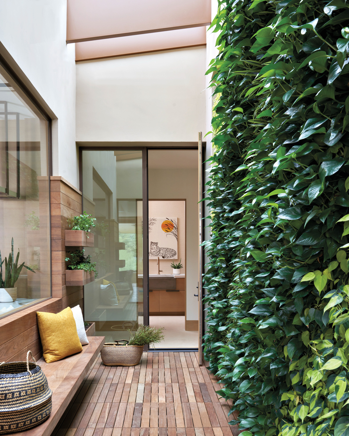 Solarium with a living wall,...