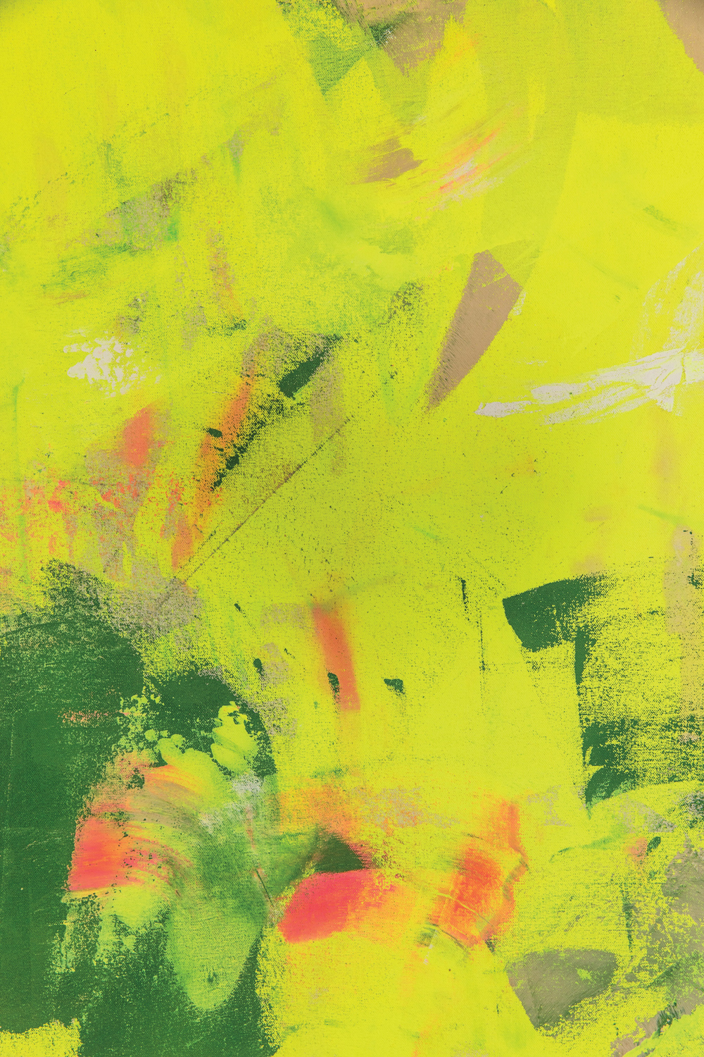 abstract artwork of acid green, dark green and pink by Ali Beletic