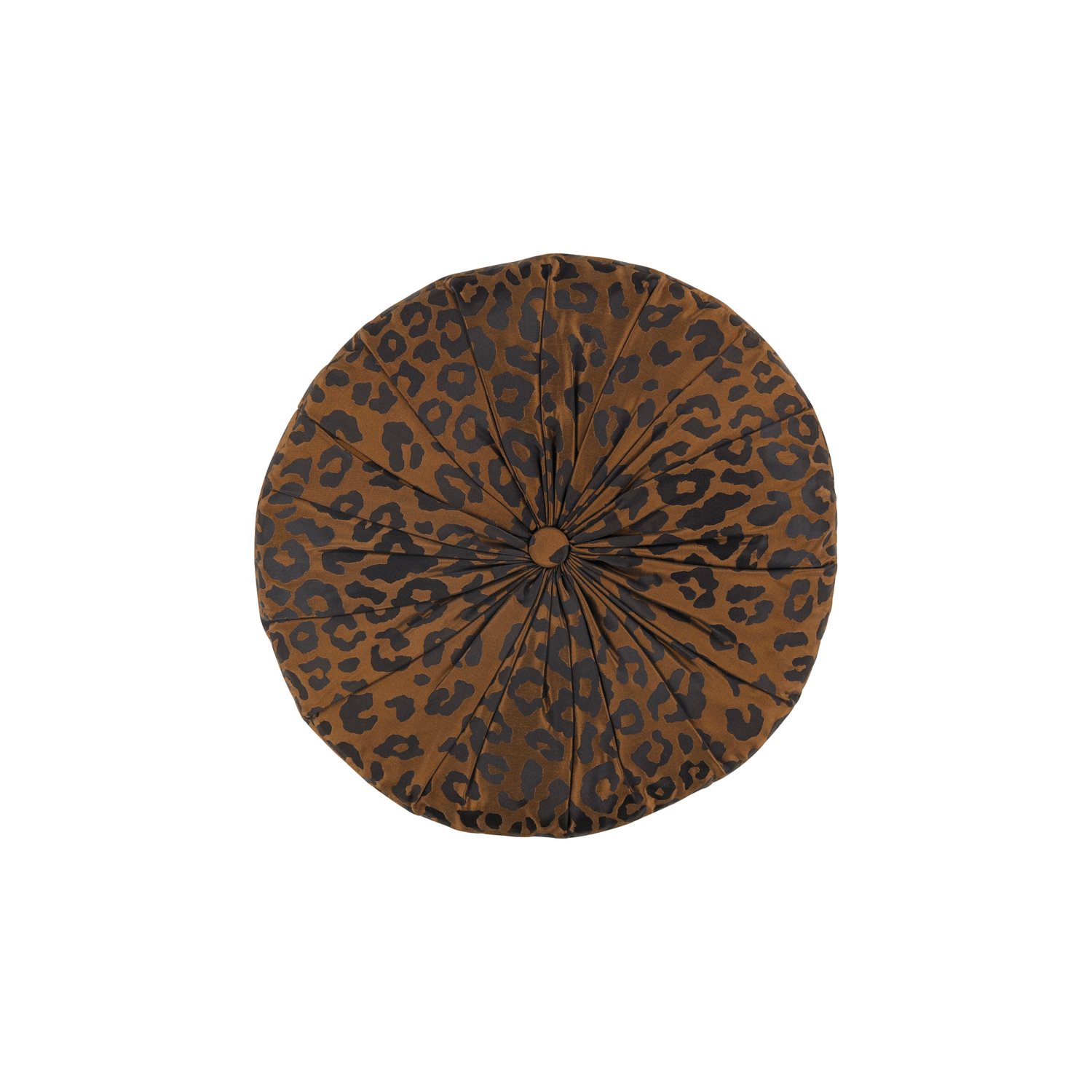A round pillow in a leopard print that is part of the Romo x Temperley collection