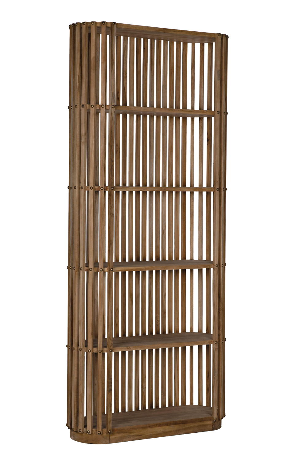 brown bamboo bookcase suggested by Aiste Kuchta