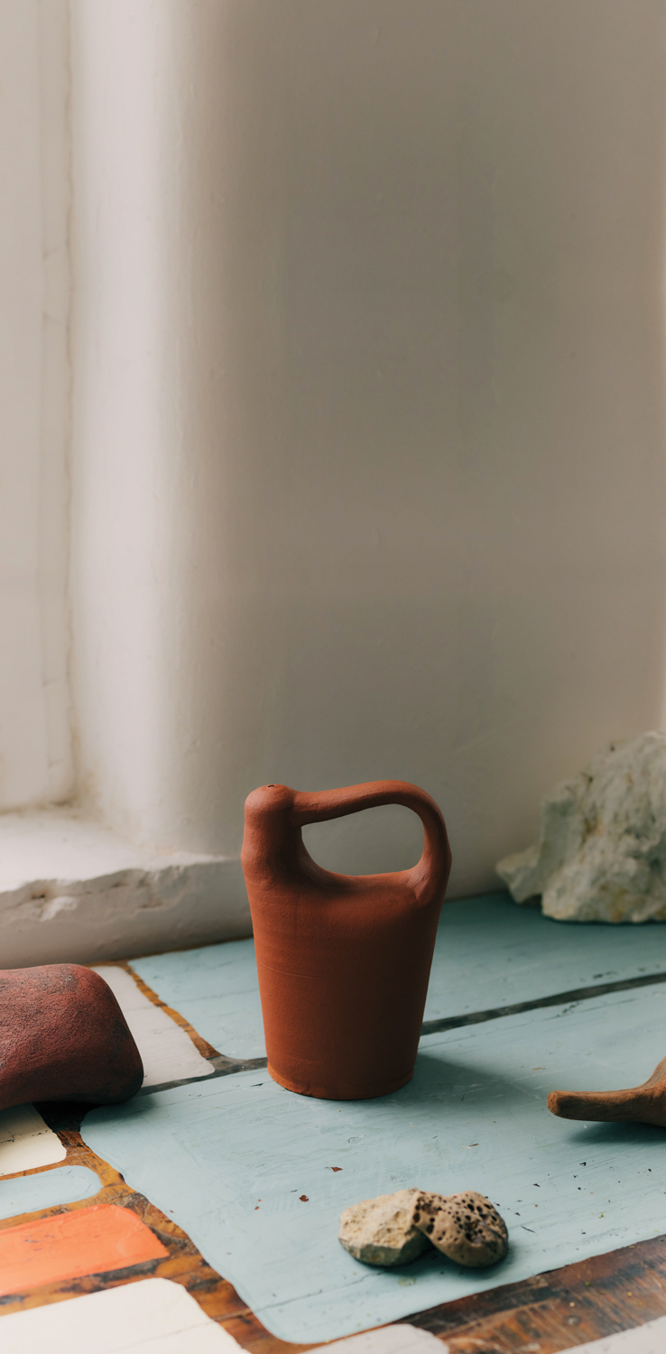 handmade glazed terracotta waterpot