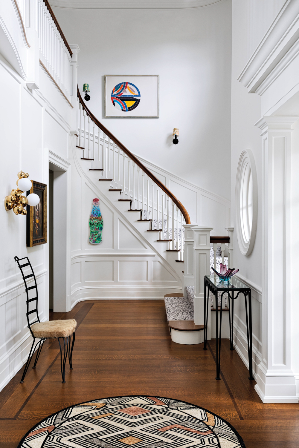 grand foyer with white walls...